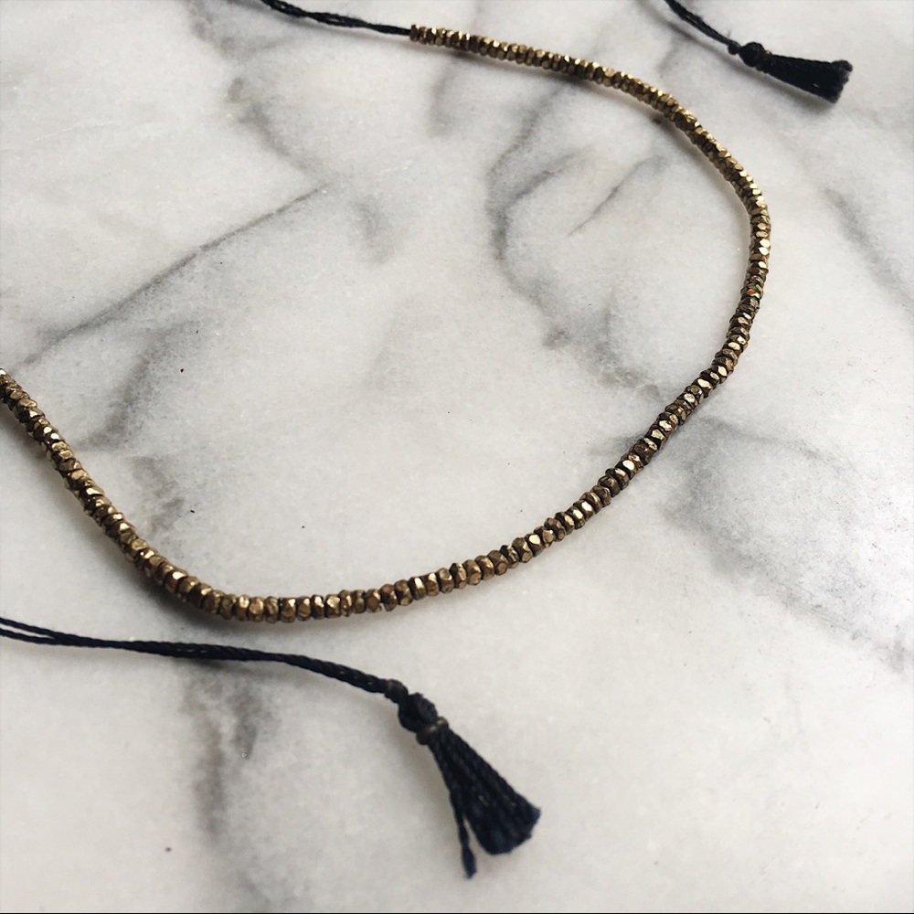J.Crew Beaded Navy adjustable necklace